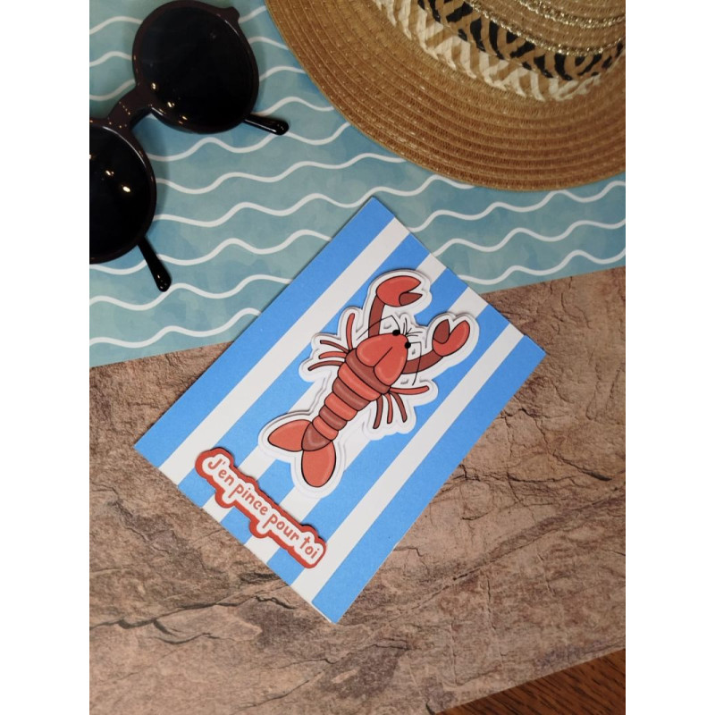 Carte scrapbooking "J'en pince pour toi"